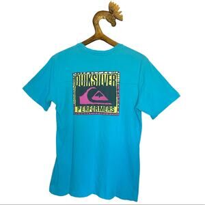 Quiksilver Teal Wave Graphic Short Sleeve Organic Cotton T-shirt size Large